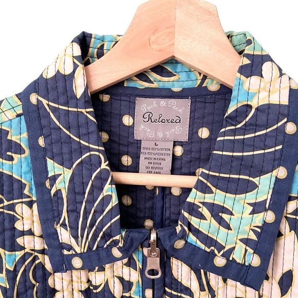 Vintage Peck & Peck Relaxed Long Sleeve Front Zip Closure Floral Sweater Size L - Picture 3 of 5